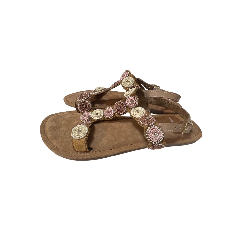 Stylish Beaded Tan Sandals